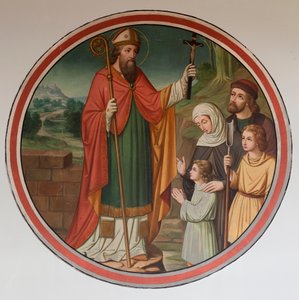 Farní kostel (Sint-Denijs-Boekel, farní kostel St-Denijs). jižní ulička. Nástěnná malba. od Unbekannter Künstler