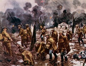 "Passchendaele" - vojáci v bahně u Ypres v Belgii během první světové války od Unbekannter Künstler