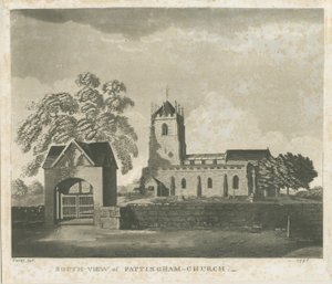 Pattingham Church: rytina akvatinty, 1796 od Unbekannt