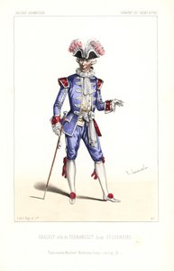 Paul Grassot jako Tourangeot v Sylvandirovi od Leuven/Vanderburch, Theatre du Palais-Royal od Unbekannter Künstler