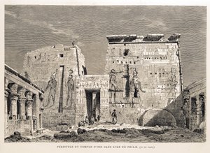 Peristyle chrámu Isis na ostrově Philae, Egypt Ilustrace z Atlasu Egypta od Unbekannt