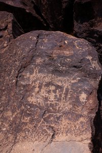 Petroglyfy zobrazující zvířata a postavy - Petroglyph National Monument - Albuquerque, Nové Mexiko, USA (USA) od William M. Timlin