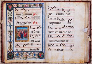 Knihovna Piccolomini: sborová kniha, cod. 26.R, násl. 29v-30r s „Kristem a všemi svatými“, od Giovanniho di Talda. od Unbekannter Künstler