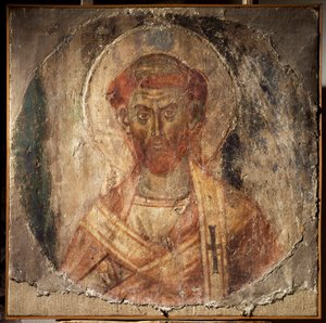Papež Anacletus (nebo Cletus) (freska, 5. století) od Unbekannter Künstler