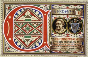 Papež Klement II (1046-1047). Chromolitografie z roku 1903. od Unbekannter Künstler