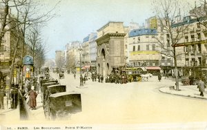 Porte Saint-Martin , Paříž, kolem roku 1900. od Unbekannter Künstler