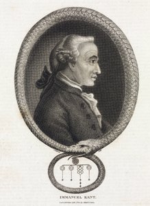 Portrét filozofa Emmanuela Kanta (1724-1804), v kádru ve formě hada, který je ve frontě od Unbekannt