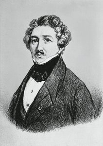 Portrét Louis-Jacques-Mande Daguerre (1787-1851), francouzský umělec, fyzik a chemik, uznávaný pro svůj vynález daguerrotypního procesu fotografie