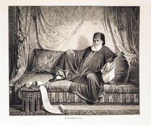 Portrét Mehemeta Aliho (1769-1849) vicekrále Egypta Ilustrace z Atlasu Egypta od Unknown