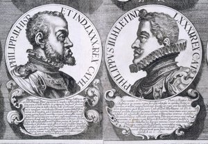 Portréty Filipa II. a Filipa III. Španělského (litho) od Unbekannt