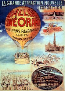 Plakát Velká atrakce nová výstava U Eiffelovy věže Balón kino od Unbekannt