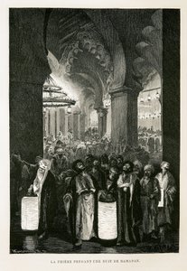 Modlitba během noci v ramadánu - ilustrace z Atlasu Egypta od Unbekannter Künstler