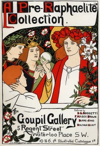 Výstava prerafaelitů v Goupil Gallery, Londýn, asi 1897 (plakát) od Unbekannter Künstler
