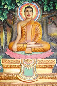 Klášter Preah Prom RathŽivot BuddhyMeditace na lotosovém květu Buddha zobrazený v poloze dotýkající se země, Siem Reap, Kambodža od Unbekannt