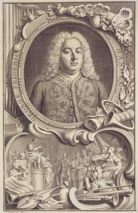 RM 7.f.5 George Frederick Handel (1685-1759), frontispice k „Izrael v Egyptě“, vyryl Jacobus Houbraken (1698-1780) od Unbekannter Künstler