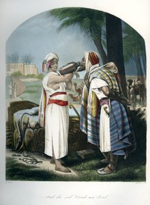 Rebeka dává vodu Izákovu služebníkovi - Bible od Unbekannter Künstler
