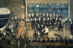 Přijetí zednáře v lóži, asi 1820 (akvarel) od Unbekannter Künstler