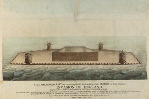 Vyobrazení francouzského voru, který měl v roce 1798 napadnout Velkou Británii (rytina) od Unbekannter Künstler