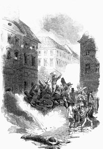 Revoluce v Berlíně v březnu od Unbekannter Künstler