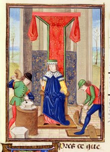 Roy 15 EII f.265 Mistr, tesař a kameník, z 