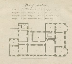 Sandwell Park - Plan of Hall: rytina a [? 18. století] od Unbekannt