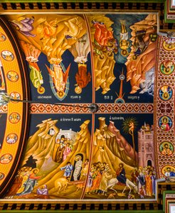 Scény z Nového zákona, byzantská katedrála Minas s barevnými freskami, Heraklion (foto) od Unbekannter Künstler