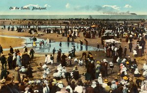 Pobřeží u Blackpoolu (Velká Británie) na přelomu století (pohlednice) od Unbekannter Künstler