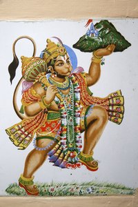 Hinduistický chrám Shree, Leicester. Hanuman. Spojené království od Unbekannt