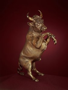 Stříbrně zlacený model vzpínajícího se býka od Hanse Kellera, kolem roku 1590 od Unbekannt