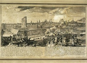 Španělsko : Válka o španělské dědictví (1714). Obléhání Barcelony (rytina) od Unbekannter Künstler