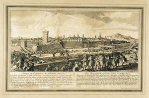 Španělsko: Válka o španělské dědictví (1714). Obléhání Barcelony. (rytina) od Unbekannter Künstler