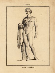 Socha římského císaře Marca Aurelia, Marcus Aurelius Antoninus Augustus; nahý s koulí a žezlem od Unbekannt