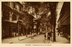 Pohled na ulici v Saigonu od Unbekannter Künstler