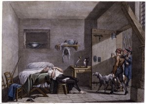 Condorcetova sebevražda, konec 18. století (rytina) od Unbekannter Künstler