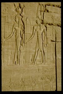 Potopený reliéf zobrazující Hathor a Hora (foto) od Unbekannt