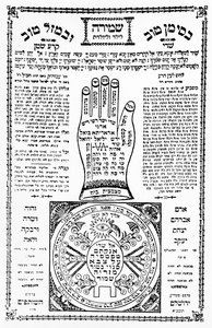 Tefillah (fylaktérie) s rukou z Palestiny, kolem roku 1930 (tištěný papír) od Unbekannt