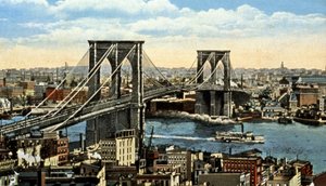 Brooklynský most, New York, asi 1930 (Pohlednice) od Unbekannter Künstler