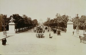 Champs Elysees, Paříž (sépiová fotografie) od Unbekannt