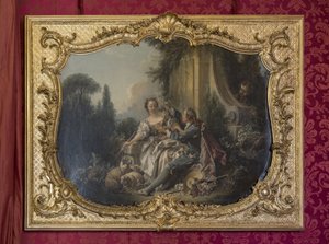 Galantní pastor nebo Garland. Obraz Francoise Bouchera (1703-1770). Princeznin průvod nebo přehlídková místnost. Hotel de Soubise, Paříž od Unbekannt