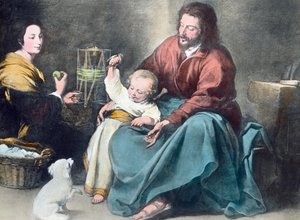 Svatá rodina s ptáčkem od Unbekannter Künstler
