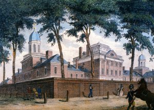 Pensylvánská nemocnice ve Filadelfii, kolem roku 1800 (rytina) od Unbekannter Künstler