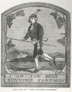 Nápis hostince "The Running Footman" (rytina) od Unbekannt