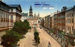 Náměstí Rynok ve Lvově (Lvov), Ukrajina od Unbekannter Künstler