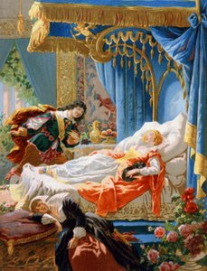 Šípková Růženka a okouzlující princ, konec 19. století (chromolitografie) od Unbekannter Künstler