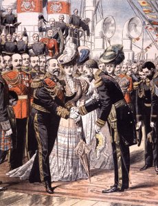 Francouzský viceadmirál Caillard přijatý Edouardem VII (1904) od Unbekannter Künstler
