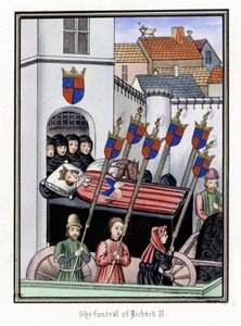 Pohřební průvod anglického krále Richarda II. (1367-1400), který odjíždí z hradu Pontefract do katedrály sv. Pavla v Londýně (Anglie). od Unbekannter Künstler