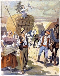 Poslední vůz s pšenicí v Beauce, cca 1910 (ilustrace) od Unbekannter Künstler