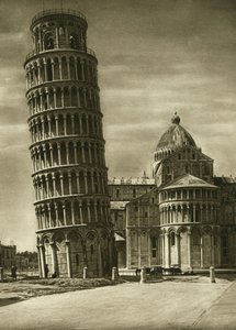 Šikmá věž a apsida kopule (duomo) v Pise v roce 1925 od Unbekannt