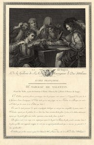 Hudba. Rytina galerie Jeho Excelence vévody orleánského podle obrazu malíře Le Valentina. od Unbekannter Künstler
