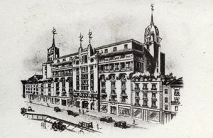 Termální turistika: pohled na hotel Carlton ve Vichy, Francie, kolem roku 1905 (pohlednice) od Unbekannter Künstler